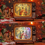 Christmas Snow Globe, TV Snowman Scene Snow Globe,Volume/Light Mode/Playing Controllable Glittering Lantern with Timer, Snow Globe Lantern USB or Battery Powered for Christmas Decoration