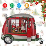Christmas Snow Globe, RV Santa Claus Couples Scene Snow Globe, Glittering Lantern with Timer, Snow Globe Lantern USB or Battery Powered for Desktop Ornament, Christmas Decoration