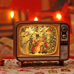 Christmas Snow Globe, TV Snowman Scene Snow Globe,Volume/Light Mode/Playing Controllable Glittering Lantern with Timer, Snow Globe Lantern USB or Battery Powered for Christmas Decoration