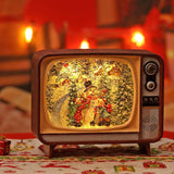 Christmas Snow Globe, TV Snowman Scene Snow Globe,Volume/Light Mode/Playing Controllable Glittering Lantern with Timer, Snow Globe Lantern USB or Battery Powered for Christmas Decoration