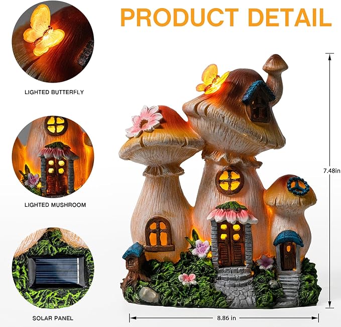 Solar Mushroom Fairy House