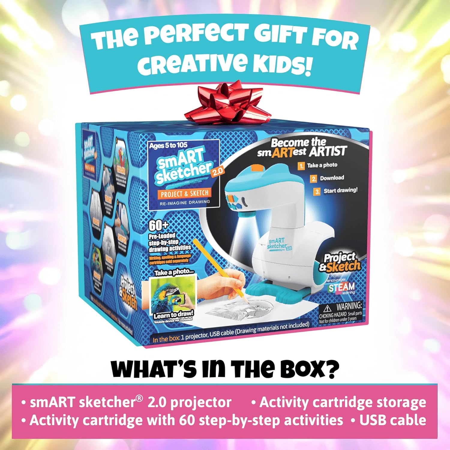 Flycatcher Smart Sketcher 2.0 Projector, Drawing and Tracing Projector for Kids, Educational Arts & Crafts Toy, Gift for Boys and Girls Ages 5+