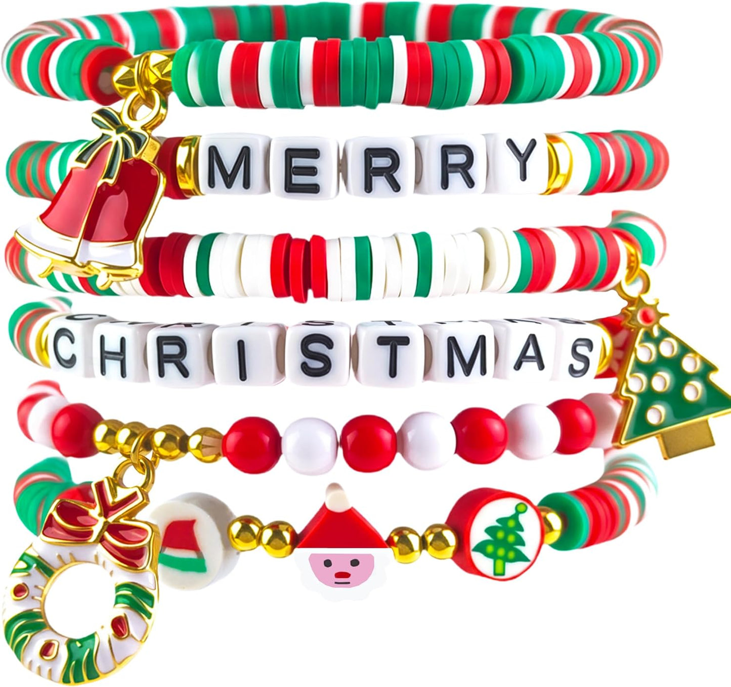 Christmas Beaded Bracelet Set