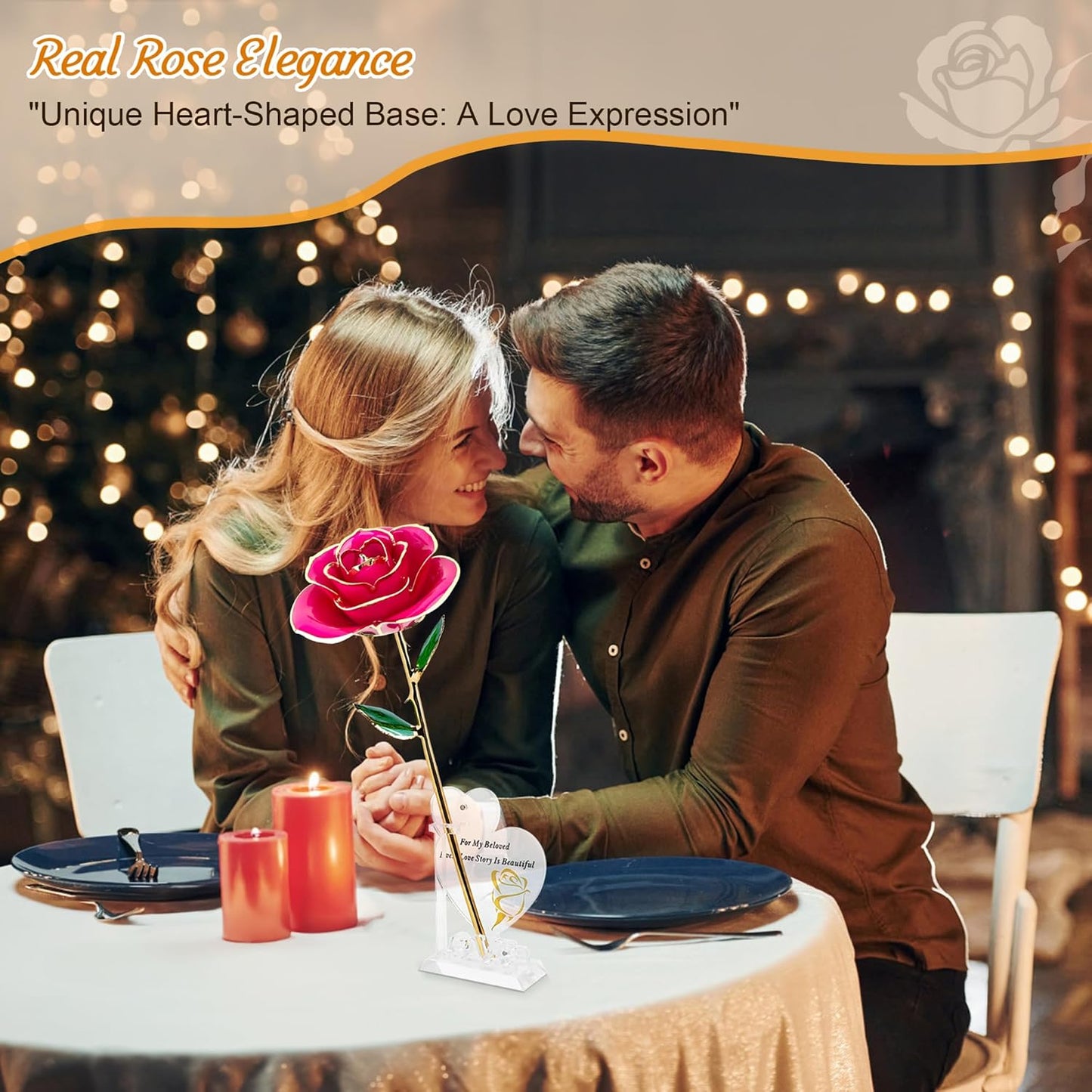 Sinvitron Gold Dipped Infinity Rose Forever Flower Decor, Resin Preserved Real Rose Birthday Gift for Women, Anniversary Present for Mom (Rose Red)