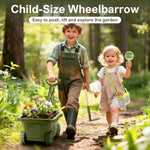 Dreamon Kids Gardening Tools & Bug Catcher Kit, 2-in-1 Outdoor Toys with Wheelbarrow and Bug House, STEM Educational Toys for 3 Year Old, Birthday Gifts Outdoor Gifts for Kids 3-5, Green