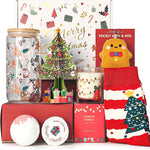Regalos de Navidad para mujeres 2025, cesta de regalo única de Navidad para compañeras de trabajo, profesores, empleados, hermana, mejor amiga, mamá, esposa, regalos de Navidad para mujeres, juego de