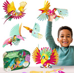Clixo Tropical Birds Pack - Magnetic STEAM Building Toy Set with Custom Wing-Flapping Mechanism for Creative Play, Ages 6+
