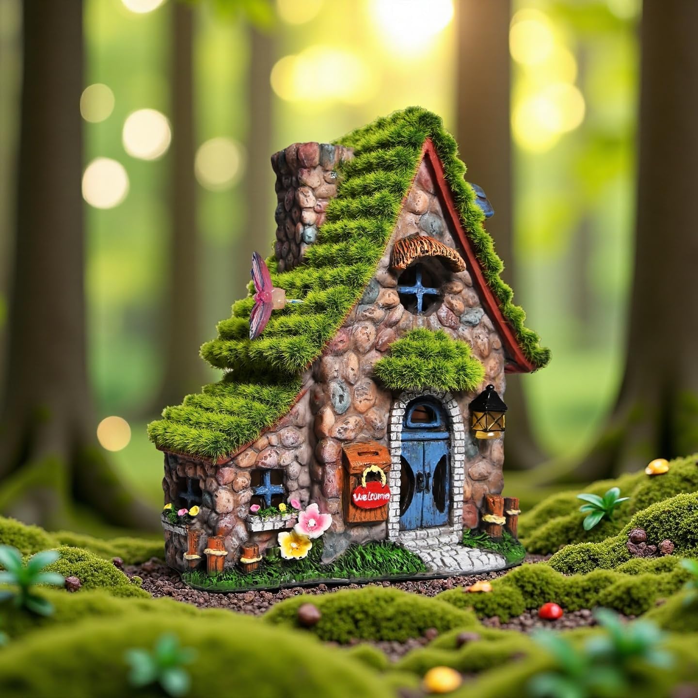 Solar Fairy House Statue