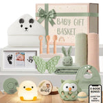 New Baby Gift Basket 22-Piece Set with Elegant Keepsake Magnet Box | Newborn Baby Gift Set for Boy & Girl | Gender Reveal Gifts & New Mom Gifts Bundle | Essential Newborn Toys & Accessories
