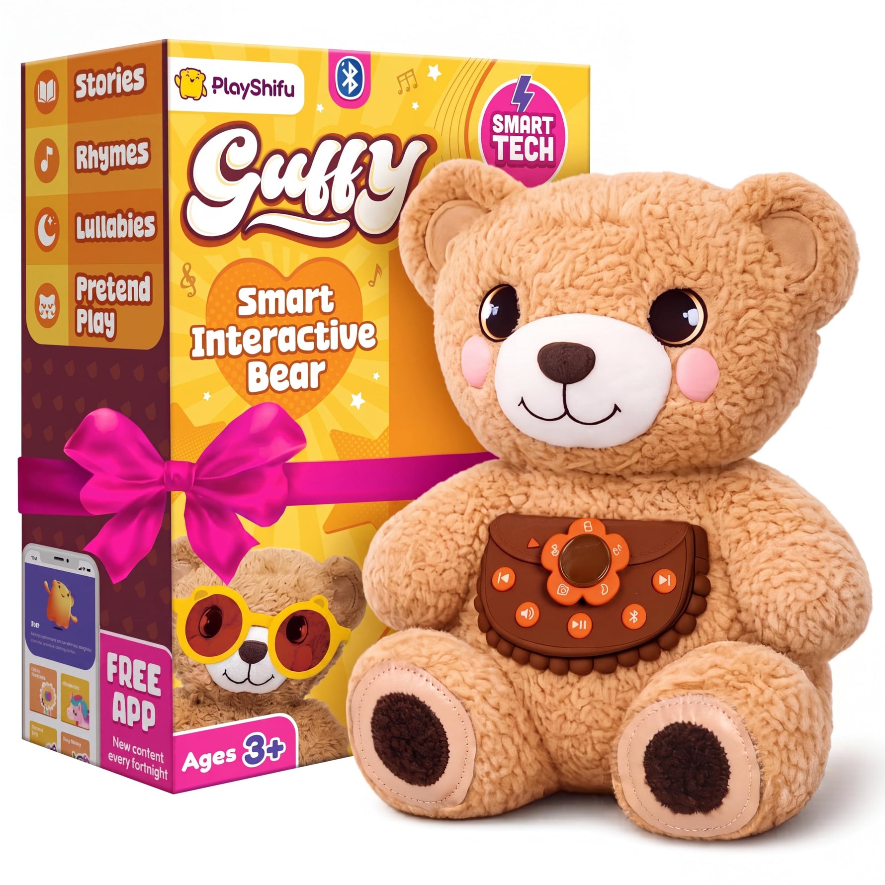 PlayShifu Smart Talking Plush Toy for Kids – ZeeZee Unicorn Doll | Interactive Singing & Storytelling Soft Toy | Bluetooth Play | Gift for Girls & Boys Ages 3–6 | Unicorn Gifts