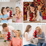 Flowers for Delivery - Forever Flowers Rose in Glass Dome with LED Lights, Large Size Preserved Roses Gifts for Women, Mom, Wife, Friend -Birthday, Anniversary, Valentine's Day Gift (Red Rose)
