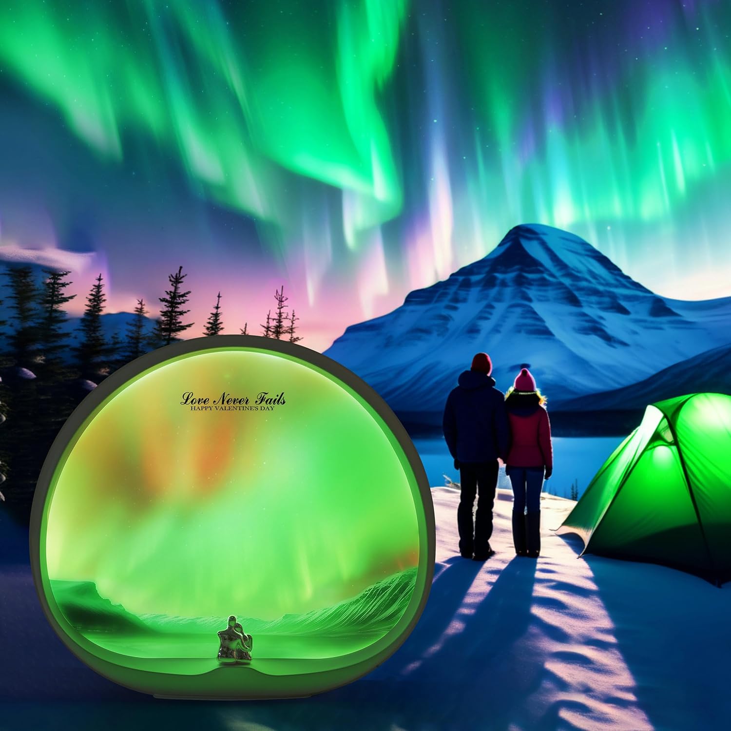 mamre Northern Lights Night Light Touch Dimmable Creative Valentine Christmas Birthday Gift for Him/Her