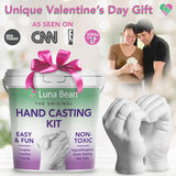 Luna Bean Hand Casting Kit – The Original Hand Mold Kit for Couples – Valentines Day Gifts for Her and Him - Anniversary Engagement Gifts for Women Men Mom Wife Boyfriend Girlfriend Wedding Bridal