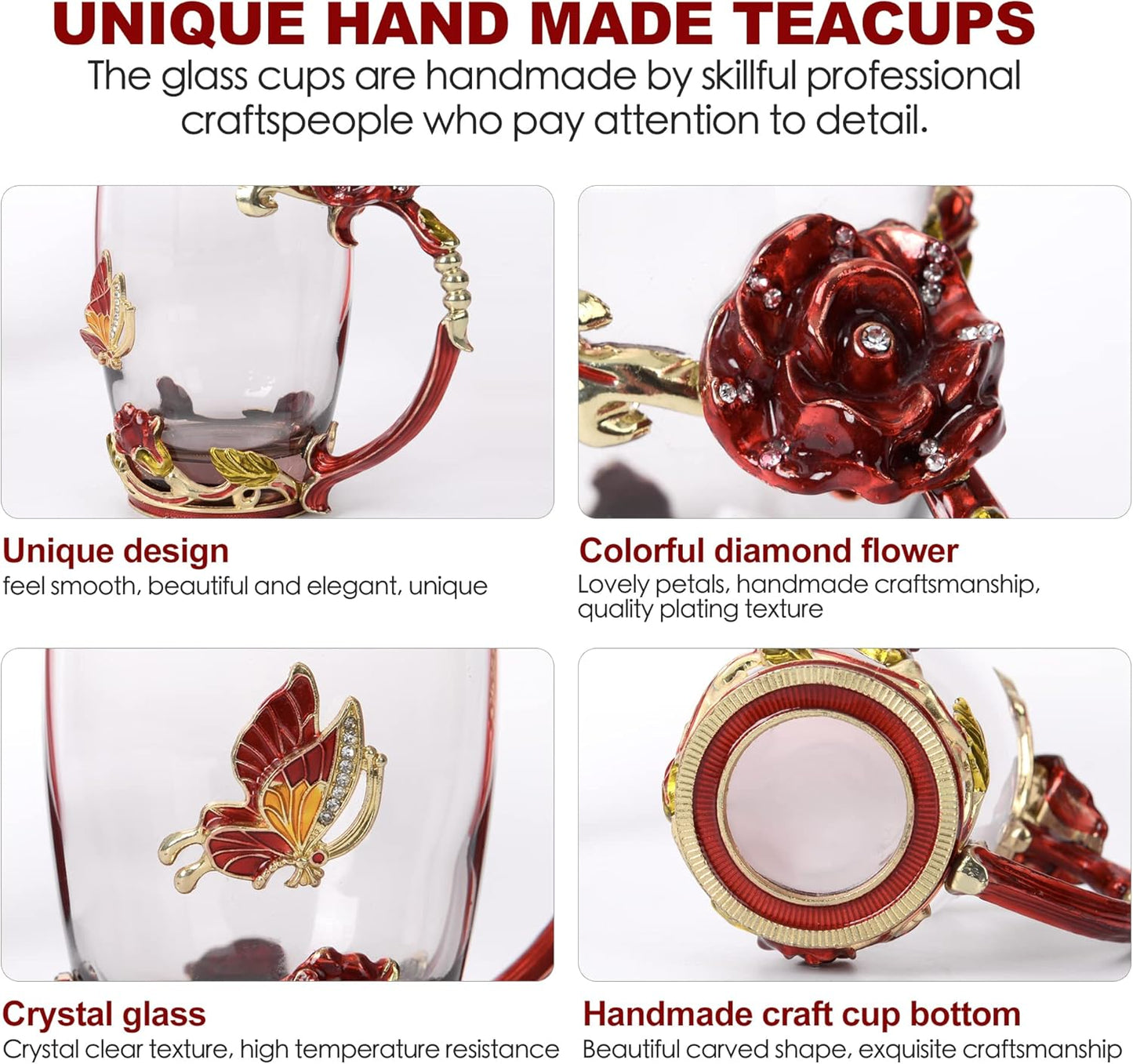 Enamel Glass Tea Mug Set