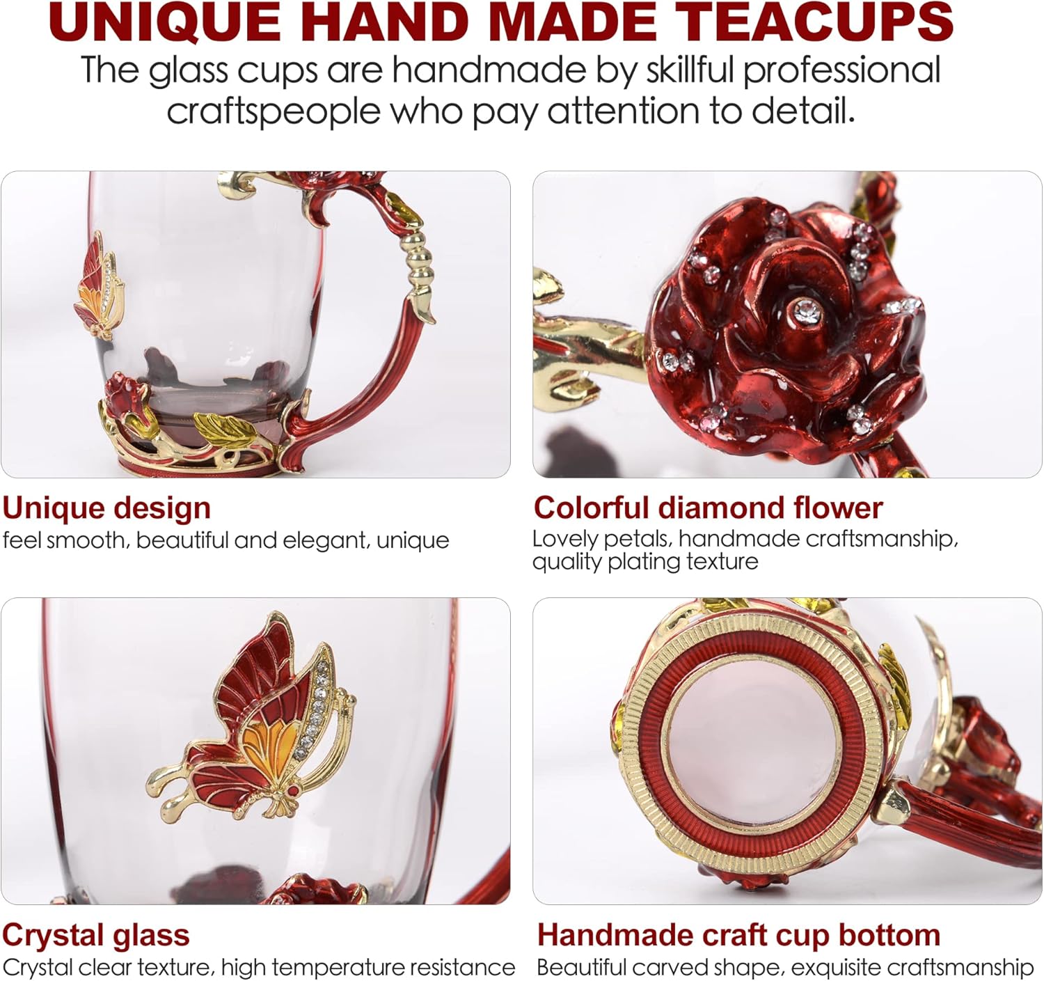 Enamel Glass Tea Mug Set