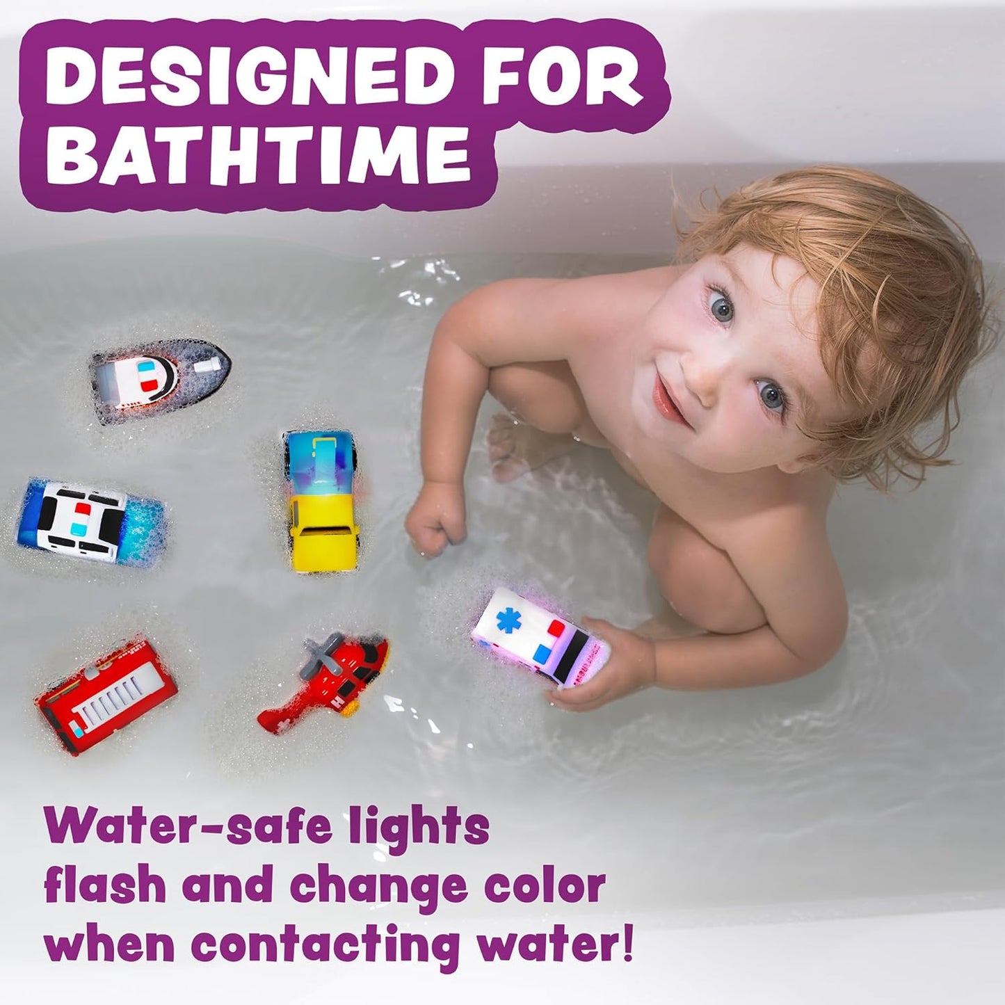 Light-Up Bath Car Set