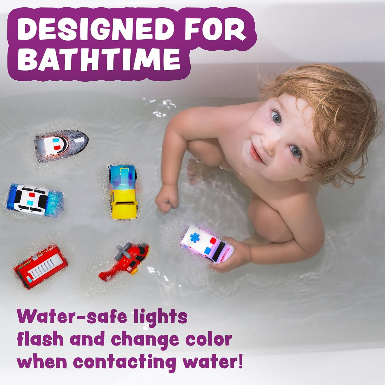 Light-Up Bath Car Set