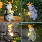 Solar Bunny Garden Statue