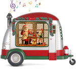 Christmas Snow Globe, RV Santa Claus Couples Scene Snow Globe, Glittering Lantern with Timer, Snow Globe Lantern USB or Battery Powered for Desktop Ornament, Christmas Decoration
