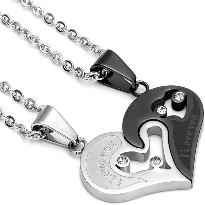 Heart Puzzle Couple Necklace