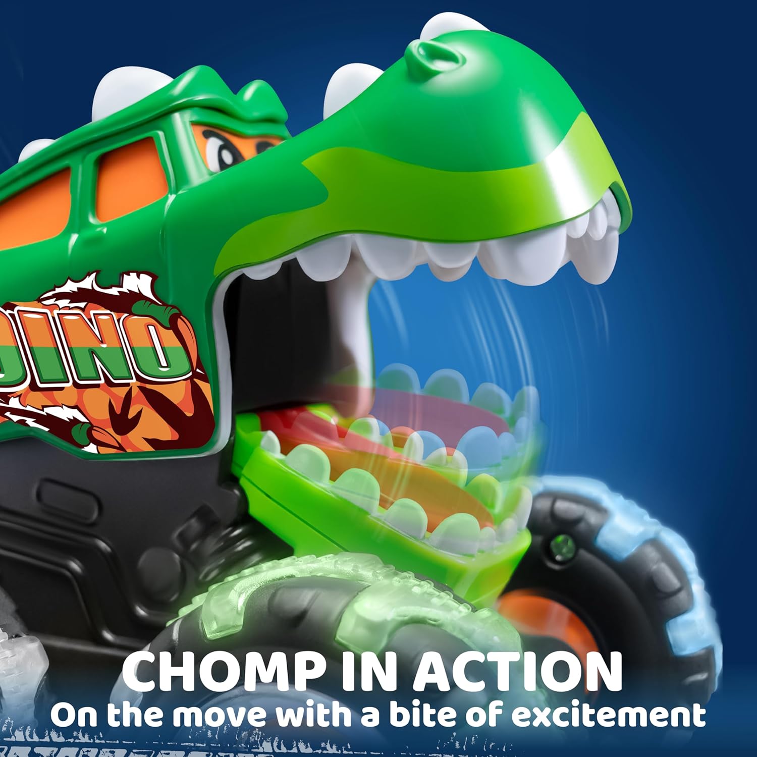 JOYIN 3 Pack Monster Truck Toy - Motion Activated Light Up Cars for Toddlers - Monster Glow Rover LED Wheels - Baby Boy Toys - Press and Go Dinosaur Trucks for Kids Valentines Day Boy Birthday Gifts