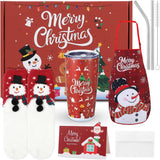 Christmas Gifts for Women, 2025 Unique Christmas Gifts, Xmas Gift Baskets with 20 Oz Tumblers Apron Socks Xmas Gift for Mom, Teachers Sister Friends Coworker, Girlfriend, Wife