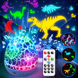 PIKOY Dinosaur Toys for Kids 3-5 Easter Gifts for Kids Toys Night Light Projector Dinosaur Eggs Easter Eggs | 15 Sounds & 3D Films | 31Colors & Remote Control | Boy Toys, Boys Room Decor