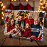 ArtPix 3D Christmas Personalized Slate Plate, Customized Xmas Photo Print Stone, Custom Picture Gift for Wife, Women, Family, Her, Him, Rock Slate Plaque Frame (Large - Rectangle)