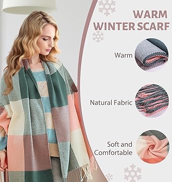Plaid Winter Blanket Scarf
