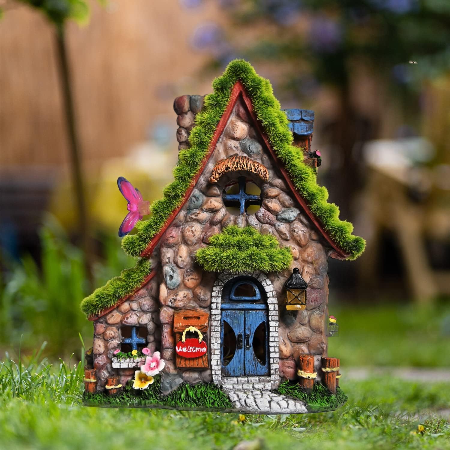 Solar Fairy House Statue