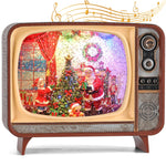 Christmas Snow Globe, TV Snowman Scene Snow Globe,Volume/Light Mode/Playing Controllable Glittering Lantern with Timer, Snow Globe Lantern USB or Battery Powered for Christmas Decoration