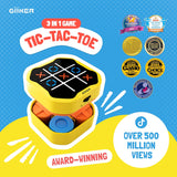 GiiKER Tic Tac Toe Bolt Game, Original 3-in-1 Handheld Games, Portable Travel Games for Car Ride, Toys Gift Idea for Kids and Adults, Stocking Stuffers Birthday Gifts for Boys Girls - Yellow