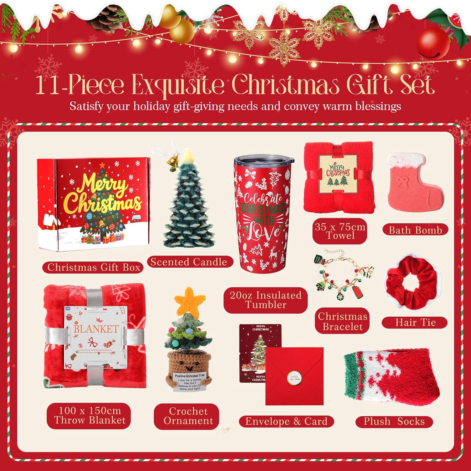 Christmas Gifts for Women 2025 - Christmas Gift Baskets for Women Mom Wife Grandma Daughter Sisters Girlfriend Friends Coworkers Teacher Nurse Her, Christmas Gift Sets Christmas Gifts Boxes for Her