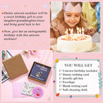 Hidepoo Birthday Gifts for Kids Girls - Unicorn Necklace Unicorns Gifts for Girls Birthday Gift for 3-10 Year Old Girl Colorful CZ Heart Pendant Unicorn Necklace Jewelry Gift