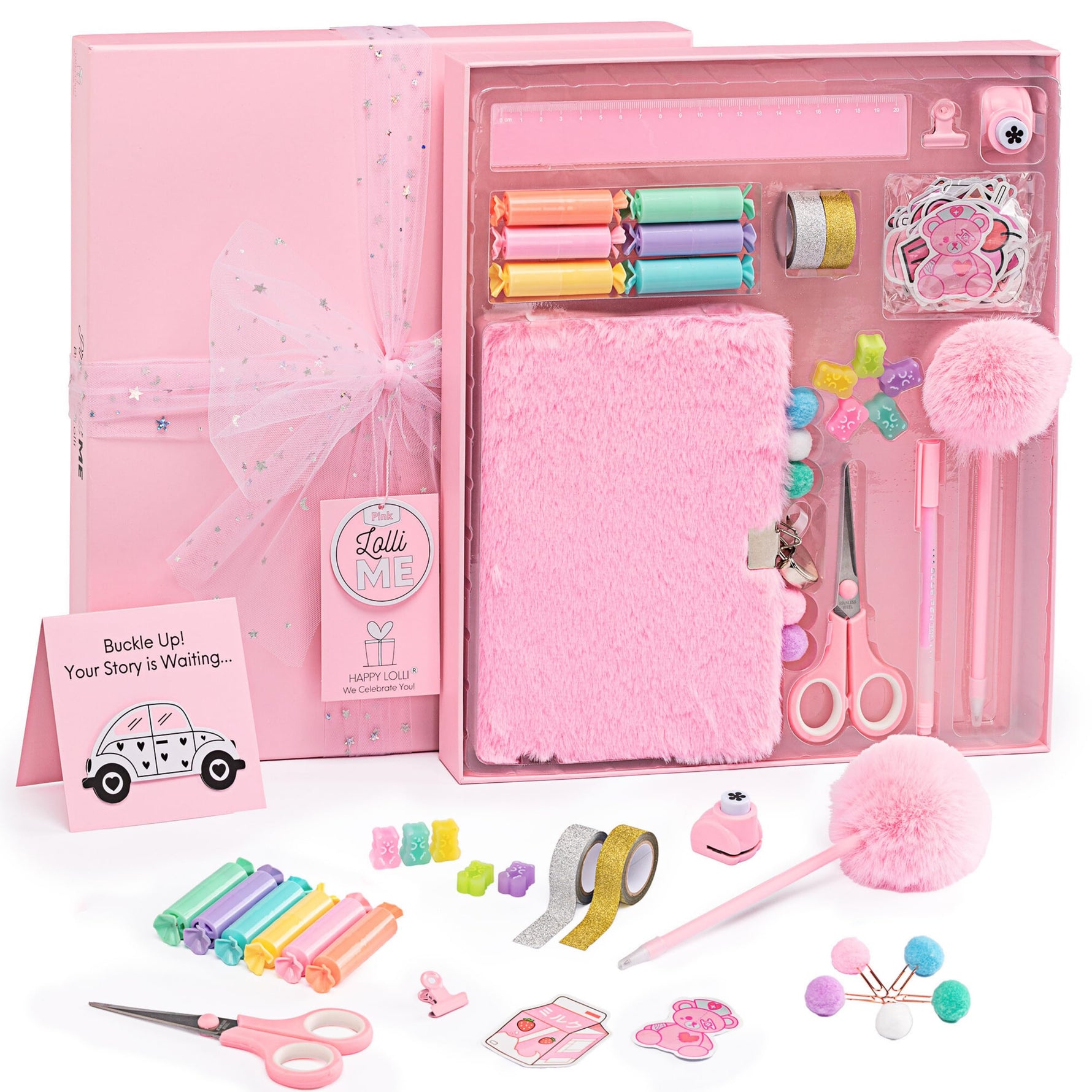 HAPPY LOLLI Mint LolliME DIY Journal Kit for Tween & Teen Girls Ages 8–14, Birthday Gift, 300+ Pieces Lockable Diary Set, Arts & Crafts, Scrapbook & Creative Journaling