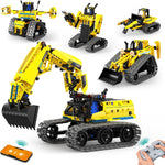 LECPOP 5 in 1 STEM Robot Toy Building Kit, 452 PCS Blocks App & Remote Control Engineering Toys Robotics for Kids Ages 8-12, RC Bulldozer Erector Sets for Boys Girls 6 7 9 10 11 13 14+ Birthday Gifts