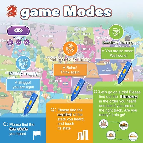 Interactive Talking Learning Maps for Kids