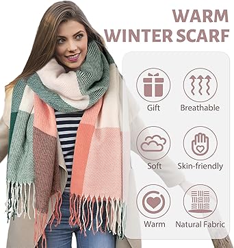 Plaid Winter Blanket Scarf