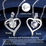 Rose Heart Pendant Necklace for Wife Moissanite Lab-Created Gem Jewelry for Women I Love You Wedding Anniversary Birthday Christmas Valentines Engagements Mothers Day for Her Girlfriend Mom Daughter