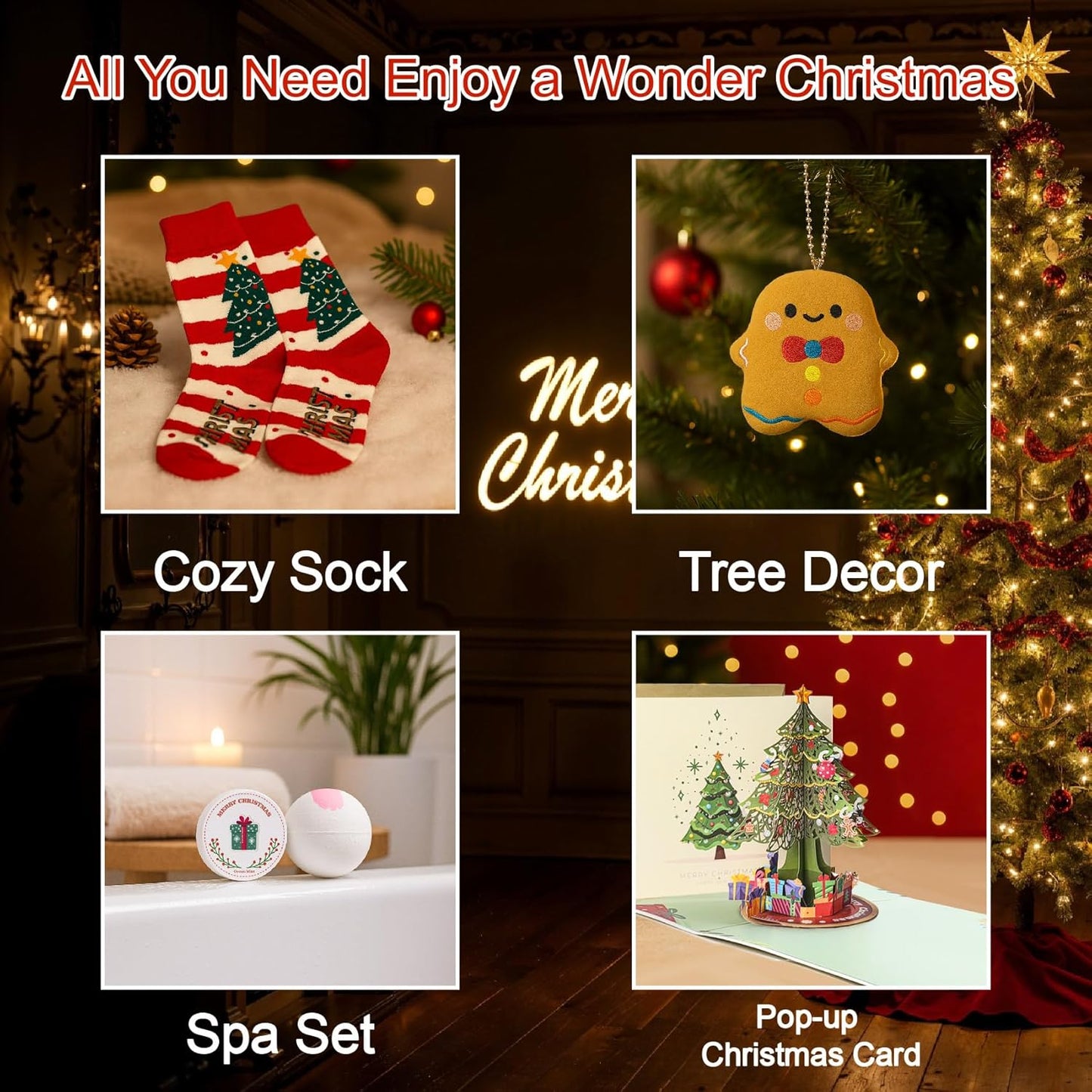 Regalos de Navidad para mujeres 2025, cesta de regalo única de Navidad para compañeras de trabajo, profesores, empleados, hermana, mejor amiga, mamá, esposa, regalos de Navidad para mujeres, juego de