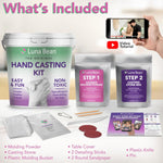 Luna Bean Hand Casting Kit – The Original Hand Mold Kit for Couples – Valentines Day Gifts for Her and Him - Anniversary Engagement Gifts for Women Men Mom Wife Boyfriend Girlfriend Wedding Bridal