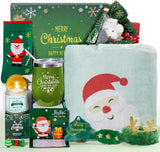 Christmas Basket Gifts for Women 2025, Unique Holiday Cheer Gift for Women with Flannel Blanket and Insulated Tumbler, Merry Christmas Basket Gift for Mom, Wife, Friend, Green