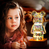3D LED Bear Fireworks Lamp