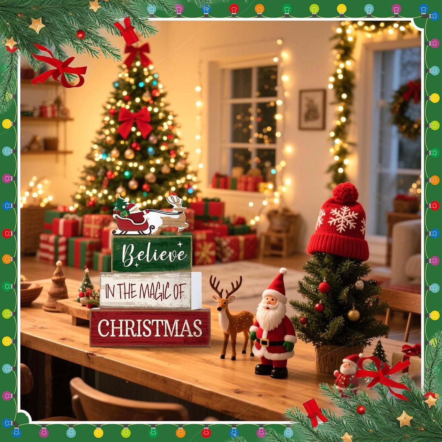Christmas Wooden Table Decor