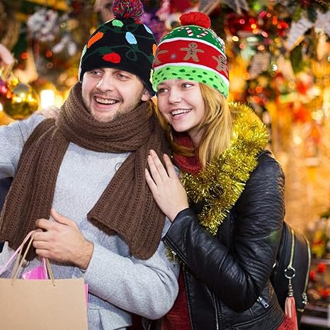 LED Christmas Beanie Duo