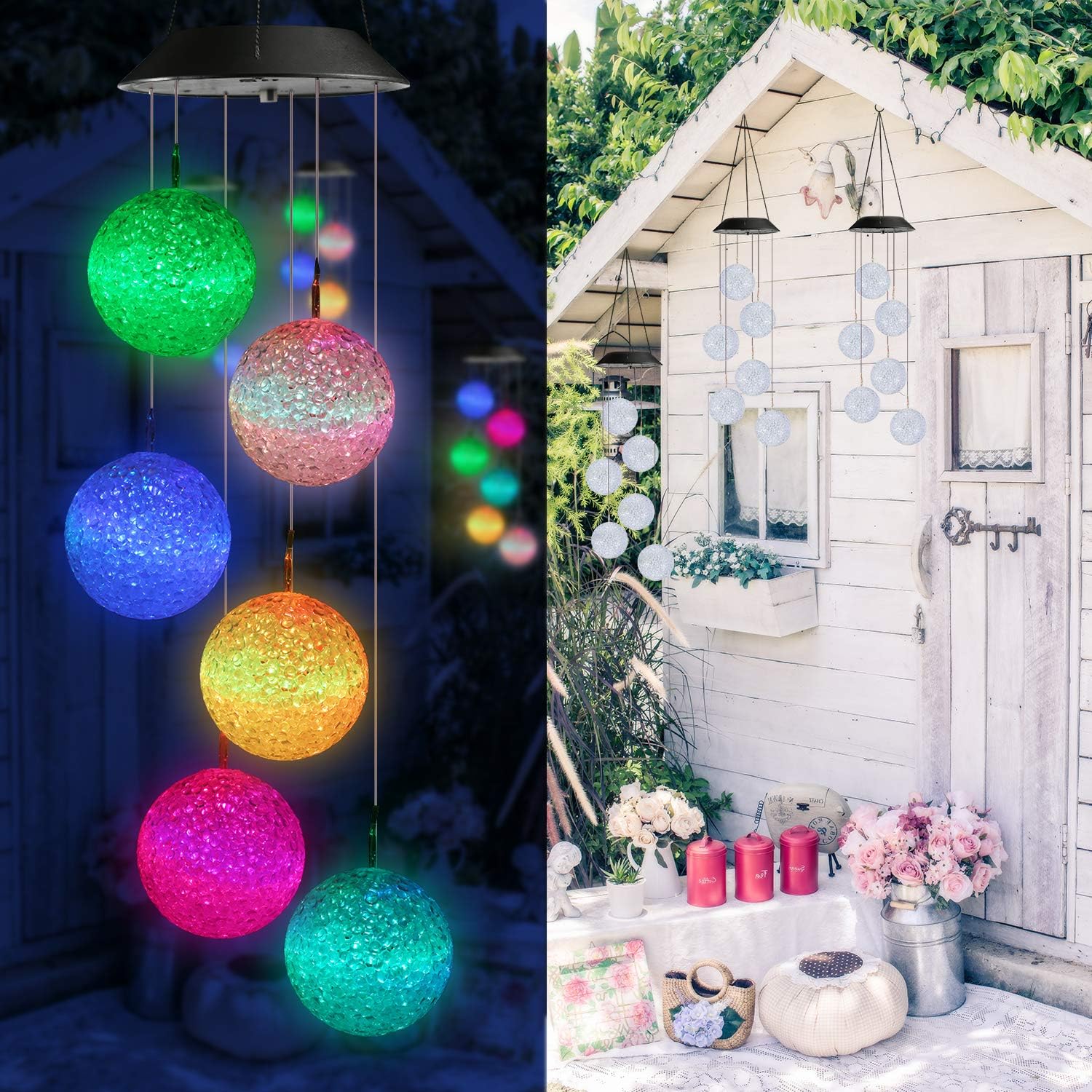 Solar Color-Changing Wind Chime