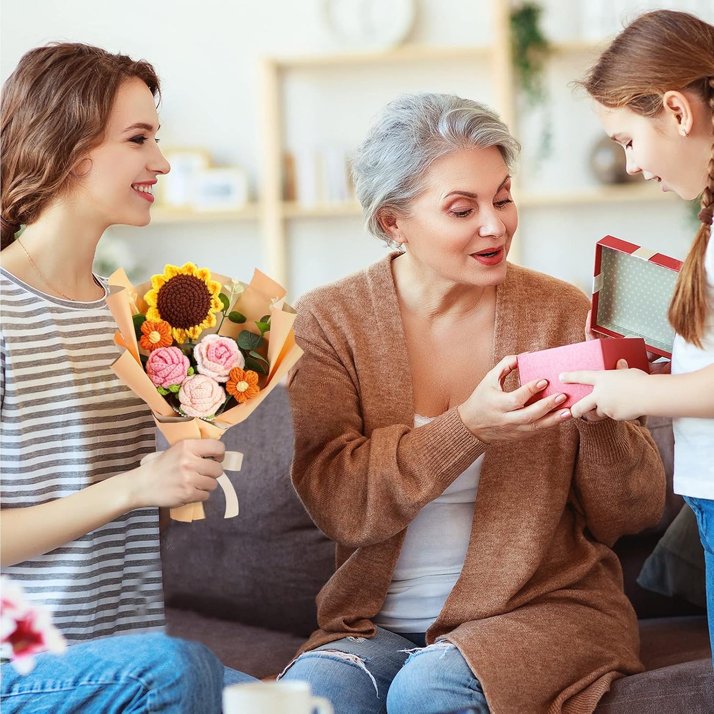 Crochet Flower Bouquet Gift Set
