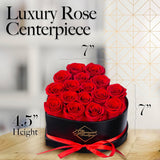 GLAMOUR BOUTIQUE 16 Flower Forever Heart Shape Box, Eternal Preserved Roses Gift for Her, Lasting Flowers, Romantic Floral Keepsake for Birthday, Anniversary or Valentine’s Day, Red (Color-Treated)