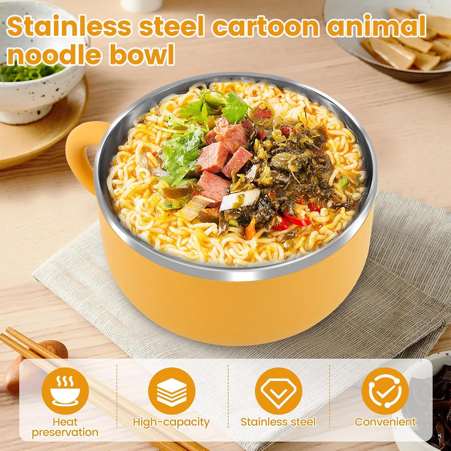 Cute Ramen Bowl with Lid