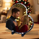 ArtPix 3D Christmas Personalized Slate Plate, Customized Xmas Photo Print Stone, Custom Picture Gift for Wife, Women, Family, Her, Him, Rock Slate Plaque Frame (Large - Rectangle)